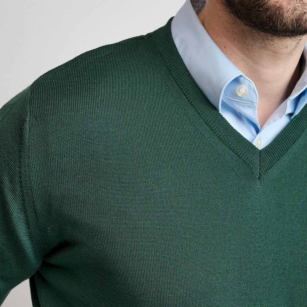 Riise Herren Merino V-Ausschnitt, Fairway