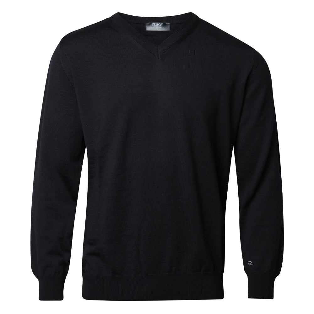 Riise Herren Merino V-Ausschnitt, Schwarz
