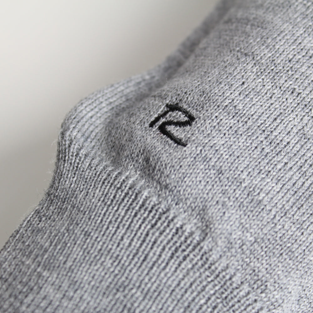 Riise Herren-Merino-O-Ausschnitt, Graumeliert