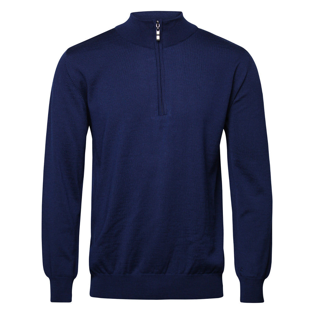 Riise Herren Merino Z-Neck, Blue Sea