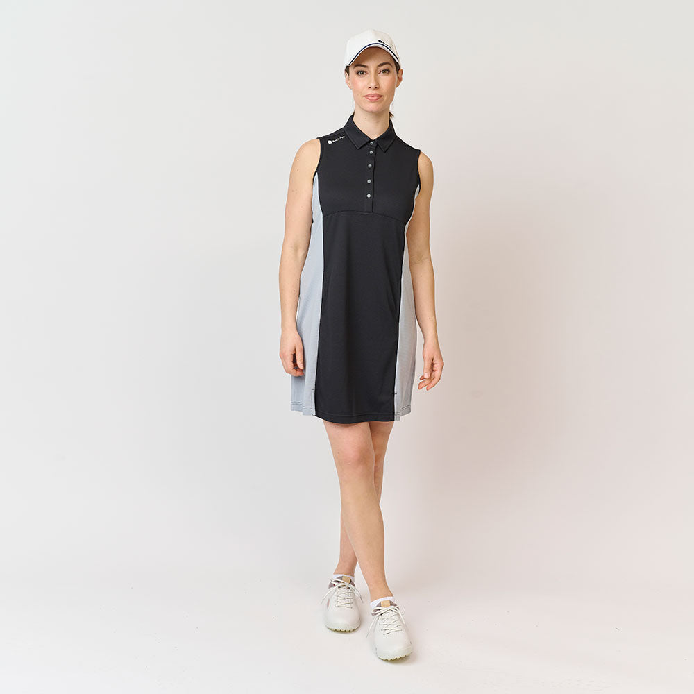 Dobby-Sportkleid für Damen, Schwarz
