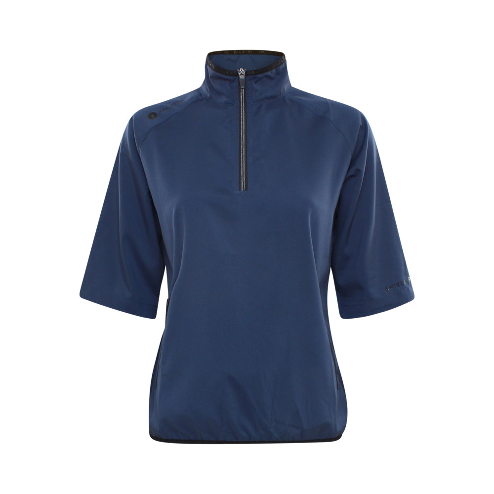 Damen 80 G. Kurzärmliges, faltbares Windshirt, Marineblau