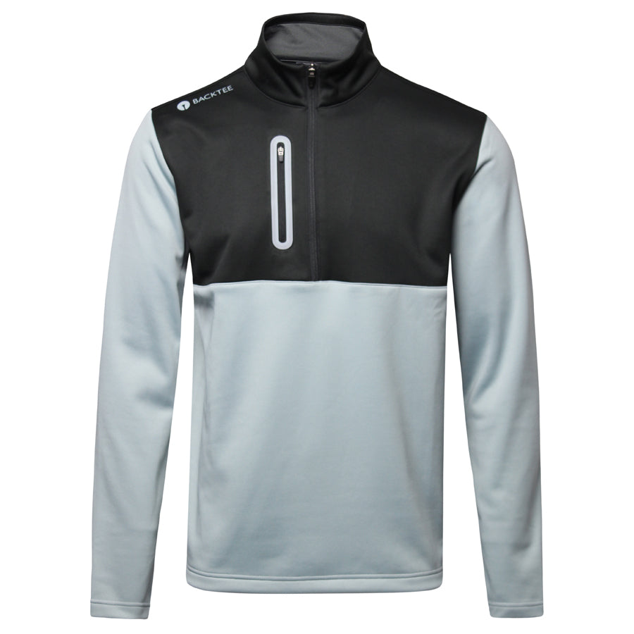 Herren Shield Zipneck Midlayer, Schwarz