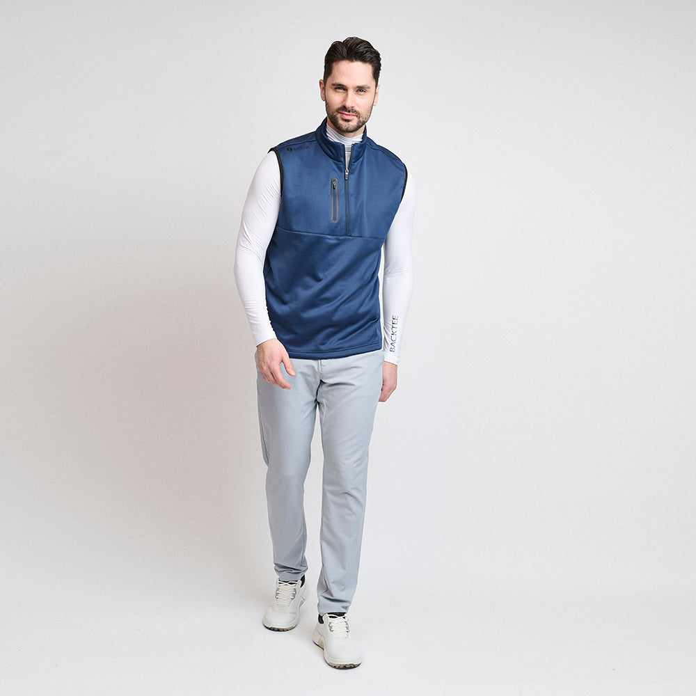 Herren Shield Midlayer Slipover, Marineblau
