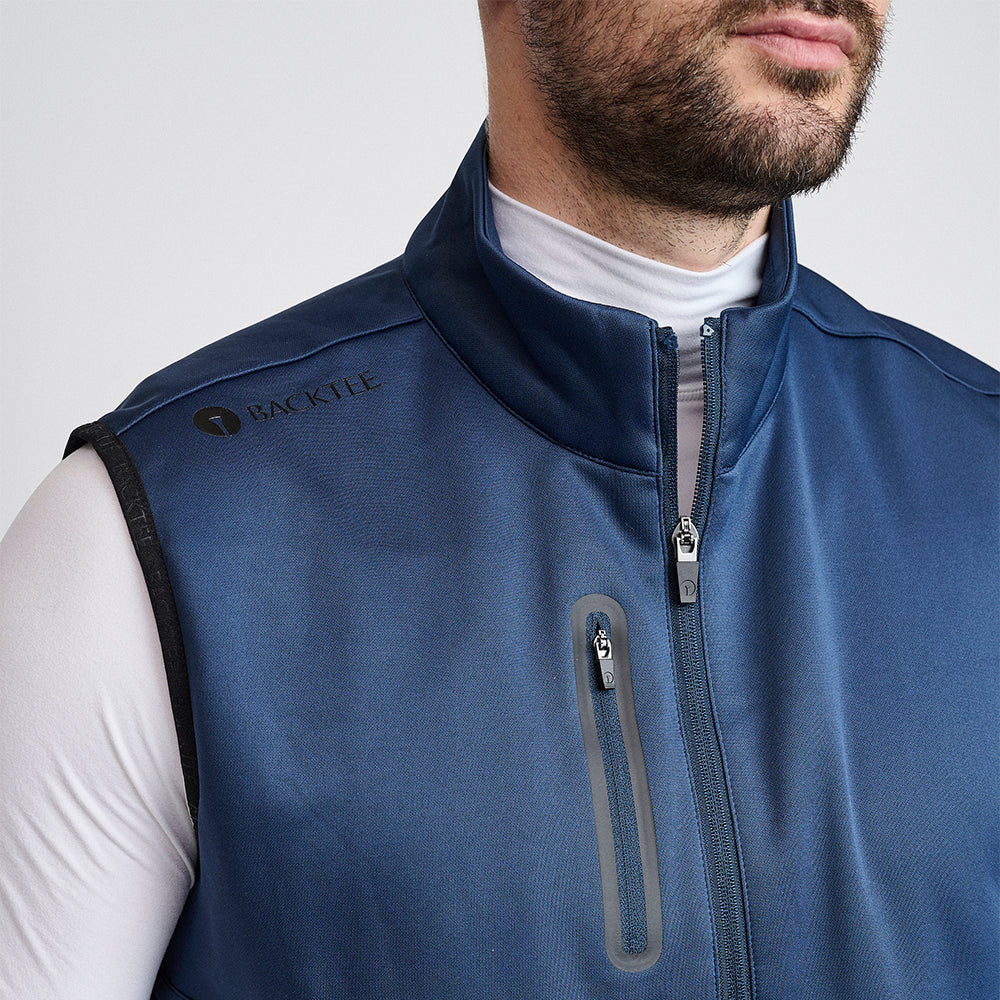 Herren Shield Midlayer Slipover, Marineblau