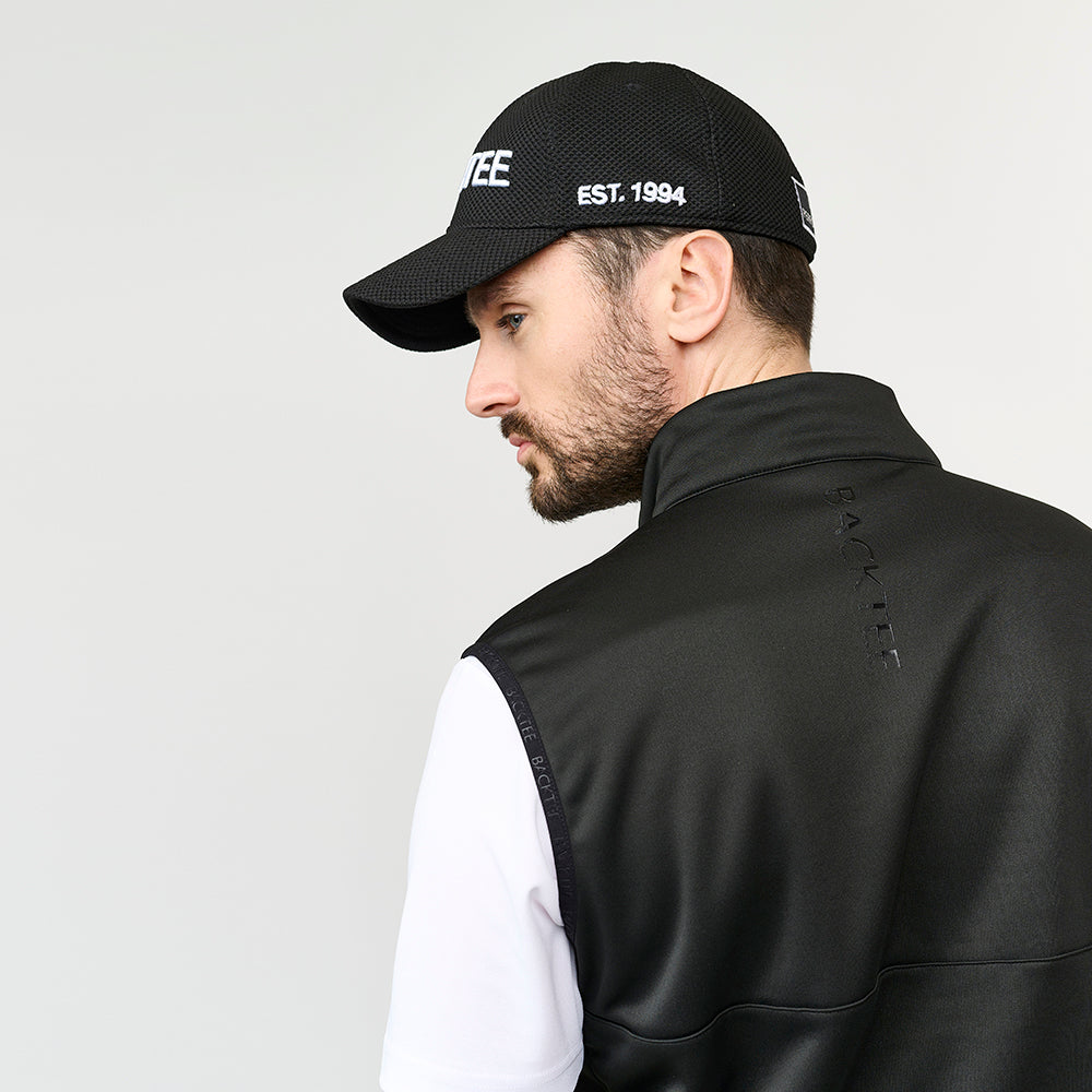 Herren Shield Midlayer Slipover, Schwarz