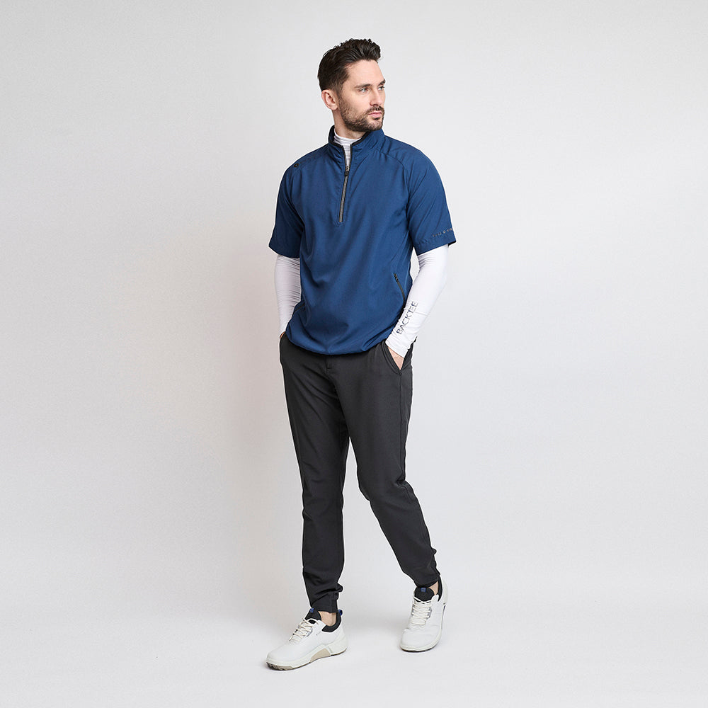 80G Kurzarm-Windshirt für Herren, faltbar, Marineblau