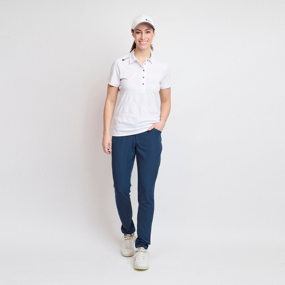 Damen-Jacquard-Poloshirt, Weiß