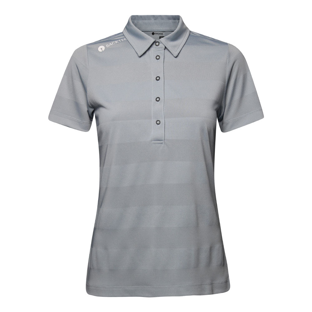 Damen-Jacquard-Poloshirt, Hellgrau