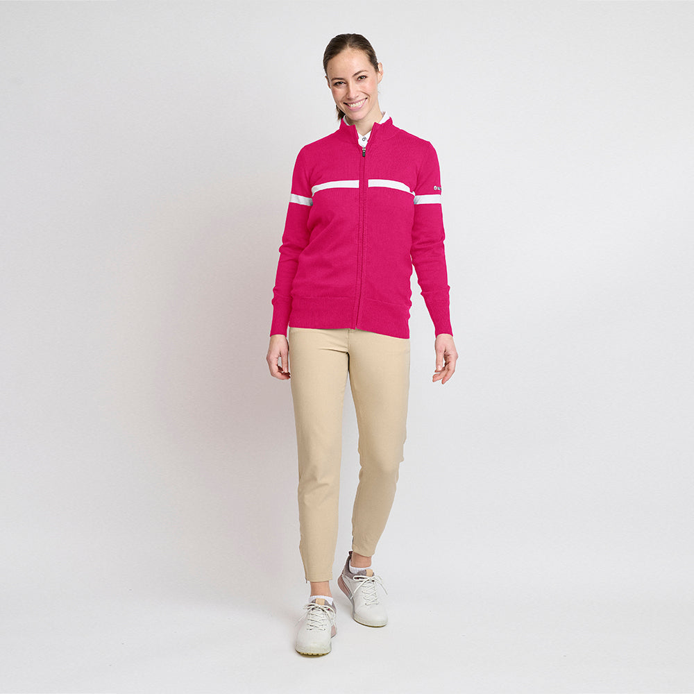 Bio-Windbreaker-Pullover für Damen, Fuchsia