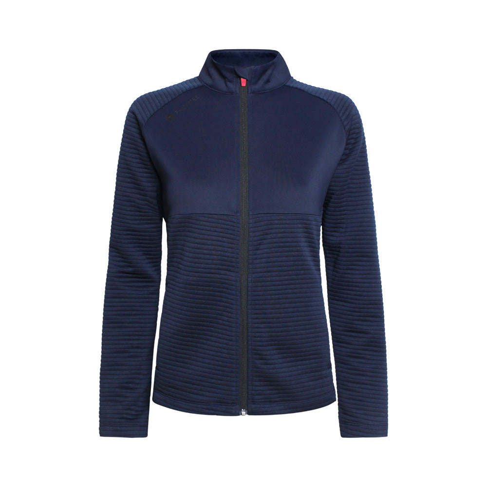 Waffel-Midlayer-Cardigan für Damen, Marineblau