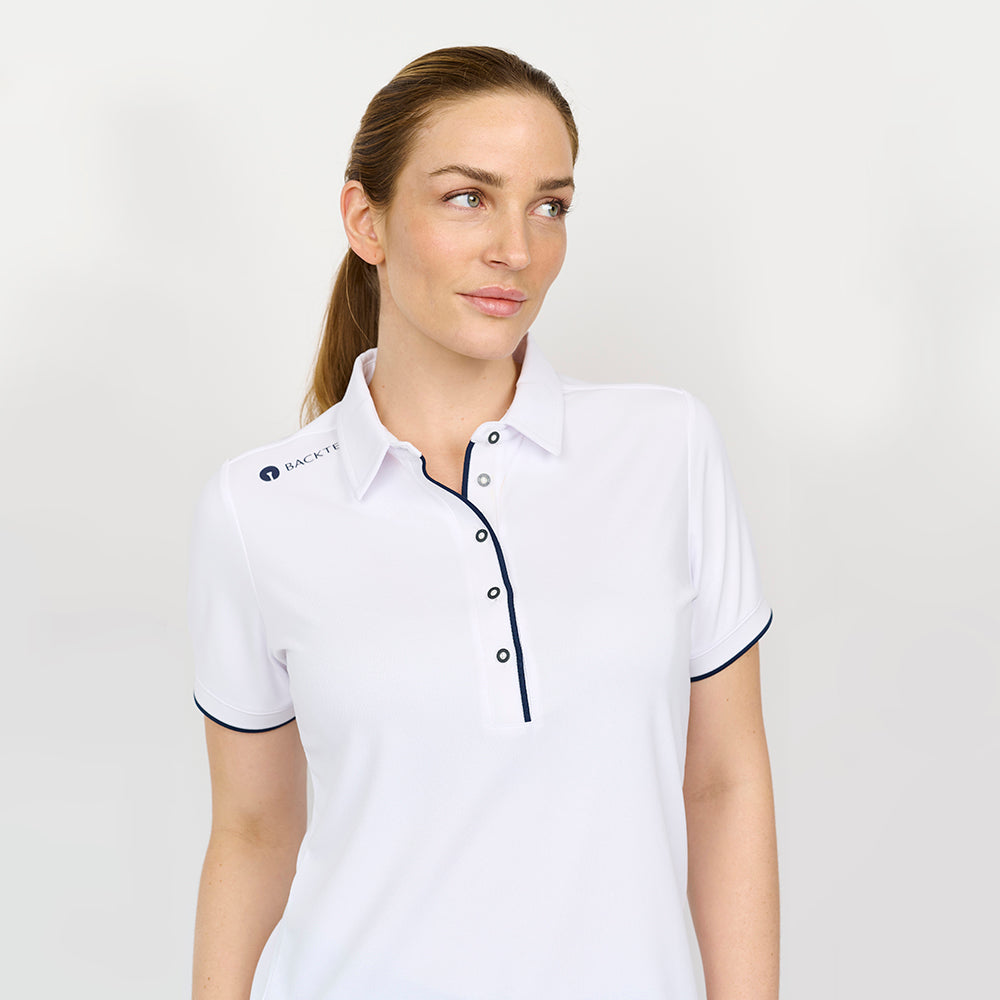 Klassisches Poloshirt für Damen, Weiß
