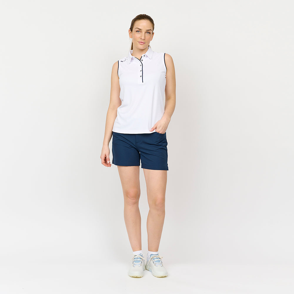 Klassisches Poloshirt für Damen, Weiß