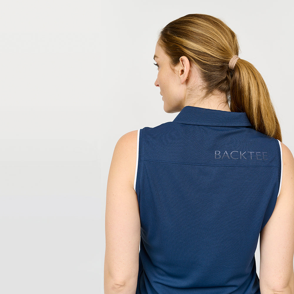 Klassisches Poloshirt für Damen, Marineblau