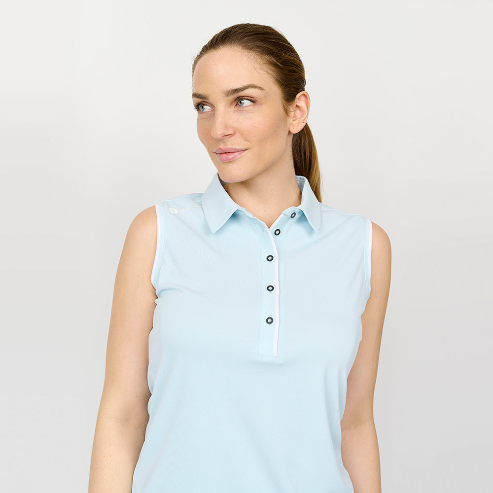 Klassisches Poloshirt für Damen, Hellblau