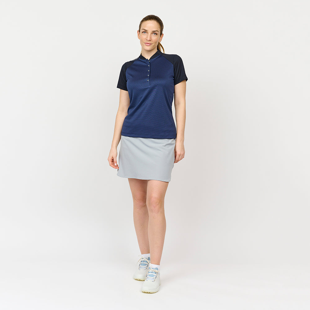 Bomber-Golfpolo für Damen, Marineblau