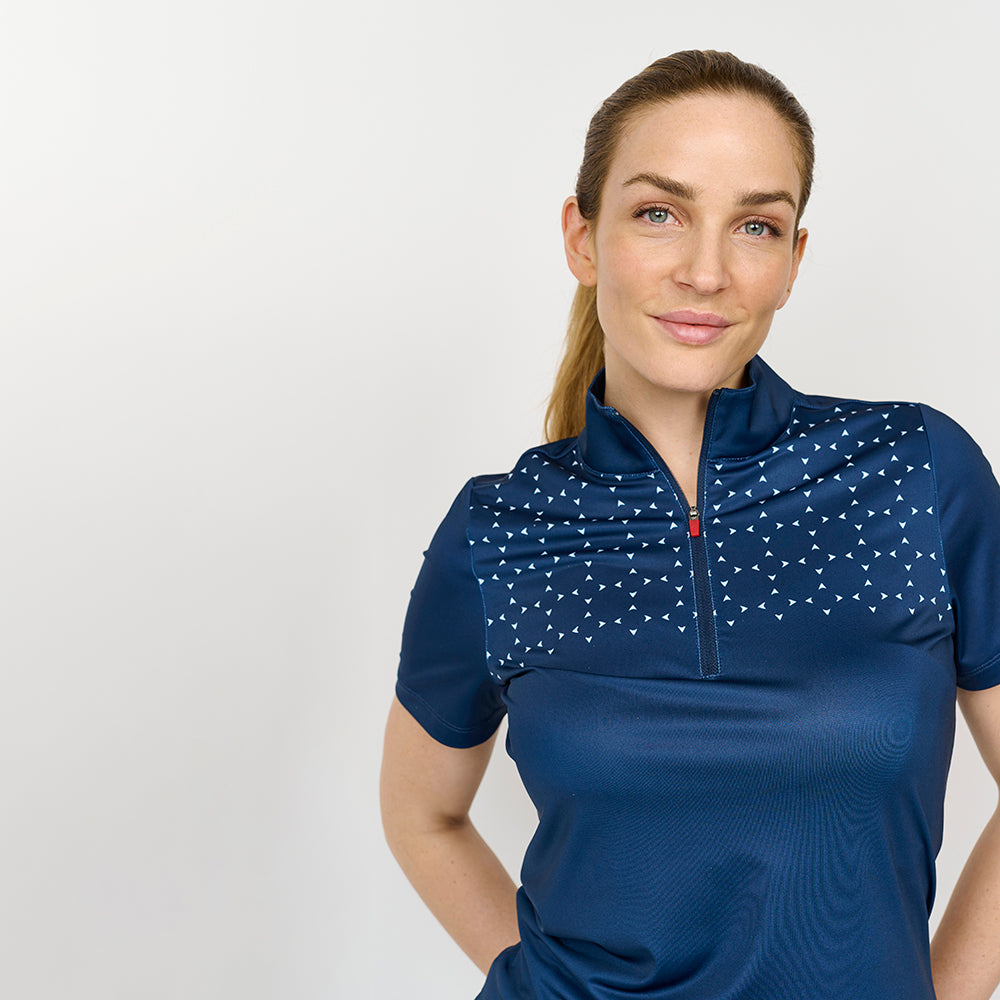Icon-Poloshirt für Damen, Marineblau