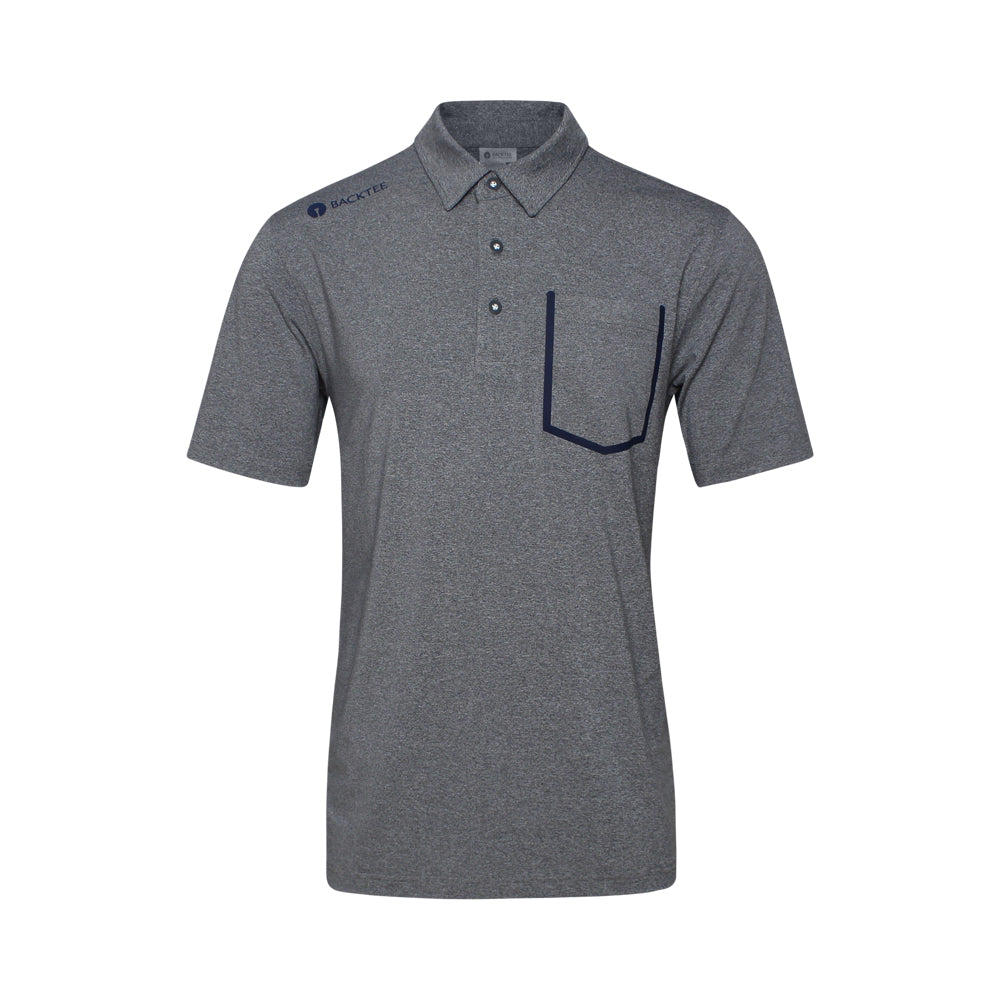 Melange-Poloshirt für Herren, Grau Melange