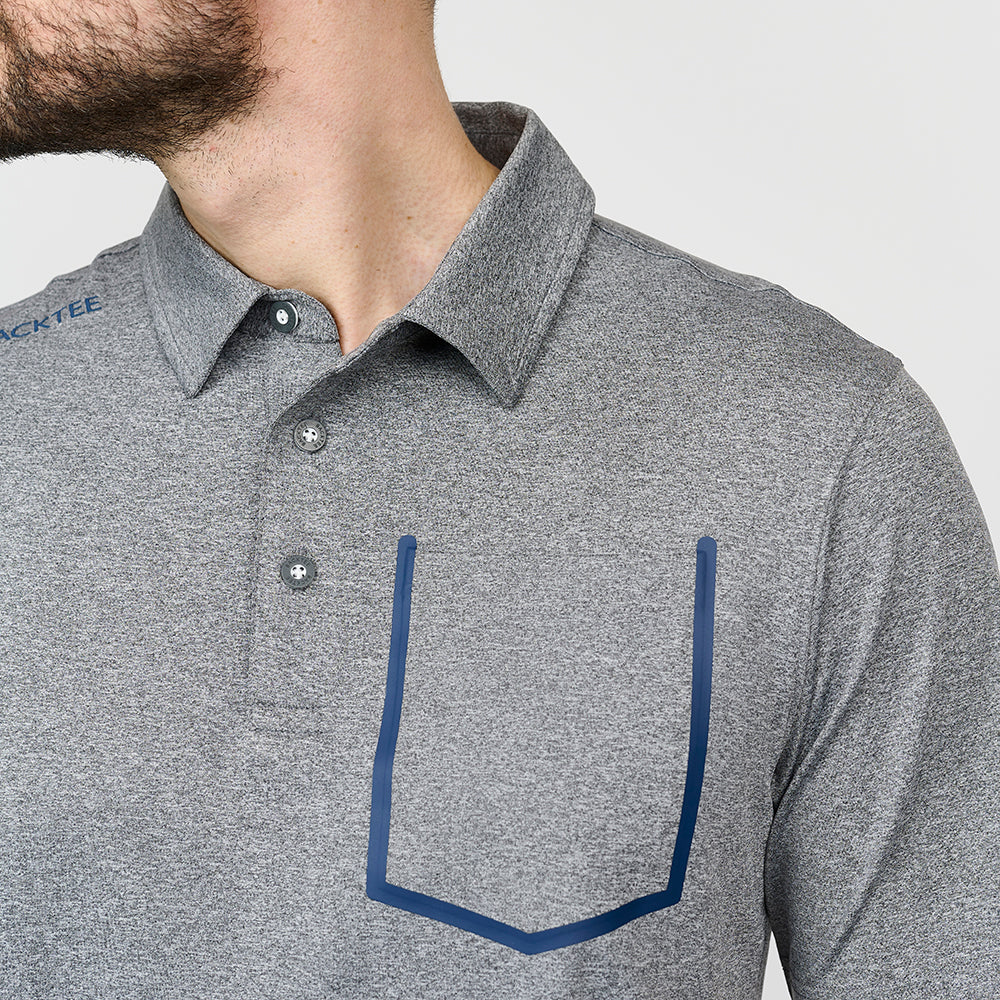 Melange-Poloshirt für Herren, Grau Melange