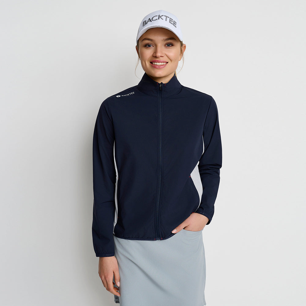 Damen Stretch-Windbreakerjacke, Marineblau