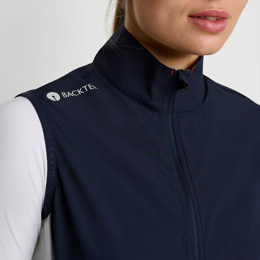 Damen Stretch-Windbreakerweste, Marineblau