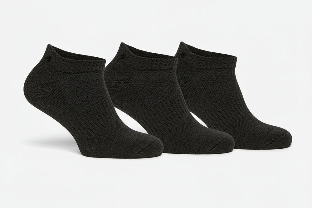 BACKTEE Low-Cut Socken 3er-Pack, Schwarz