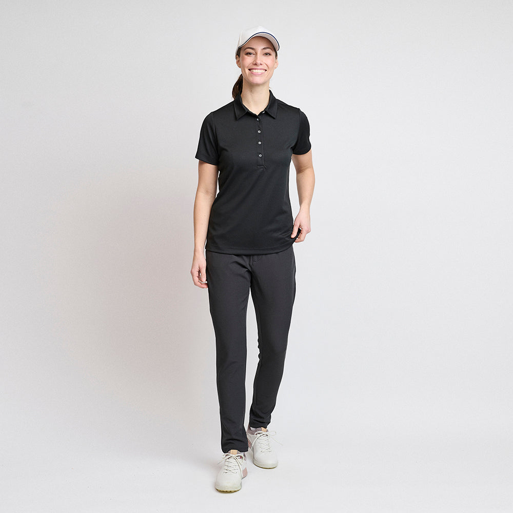 Performance-Poloshirt für Damen, Schwarz