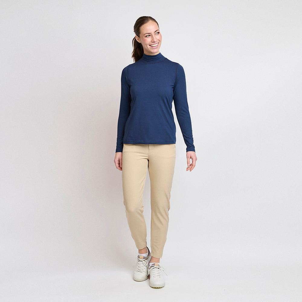 Rollkragenpullover von First Skin für Damen, Marineblau