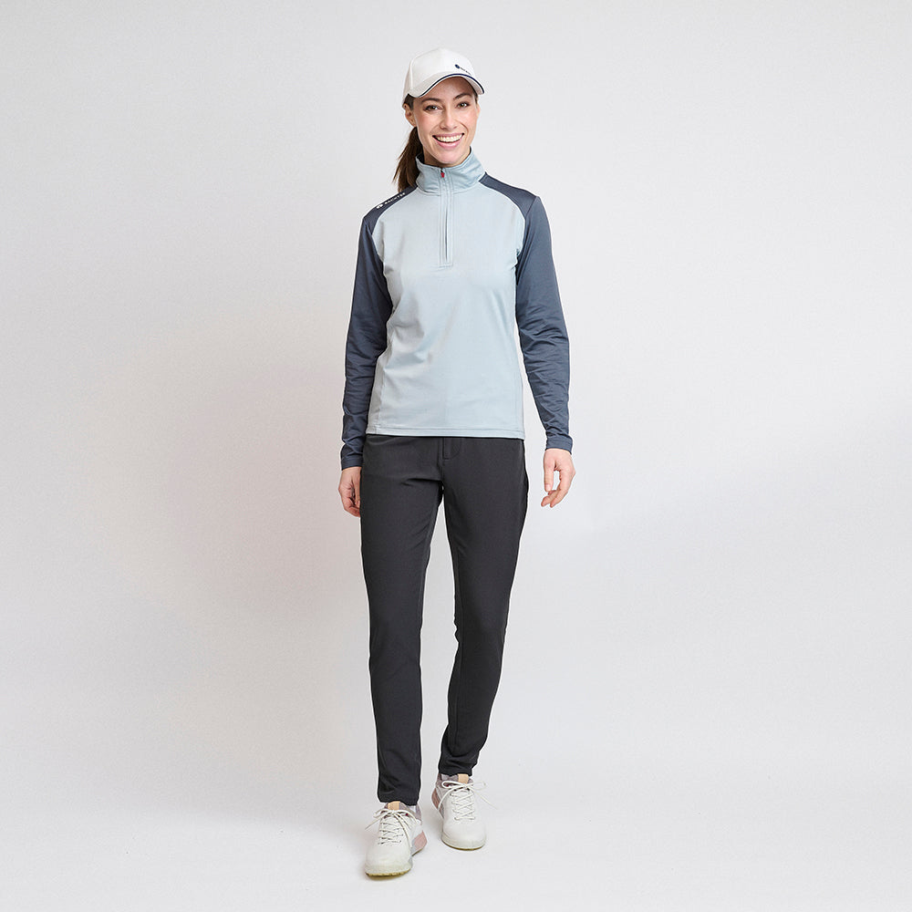 Damen-Baselayer mit Reißverschluss, Ombre Blue