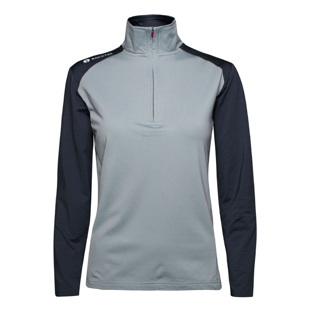 Damen-Baselayer mit Reißverschluss, Ombre Blue