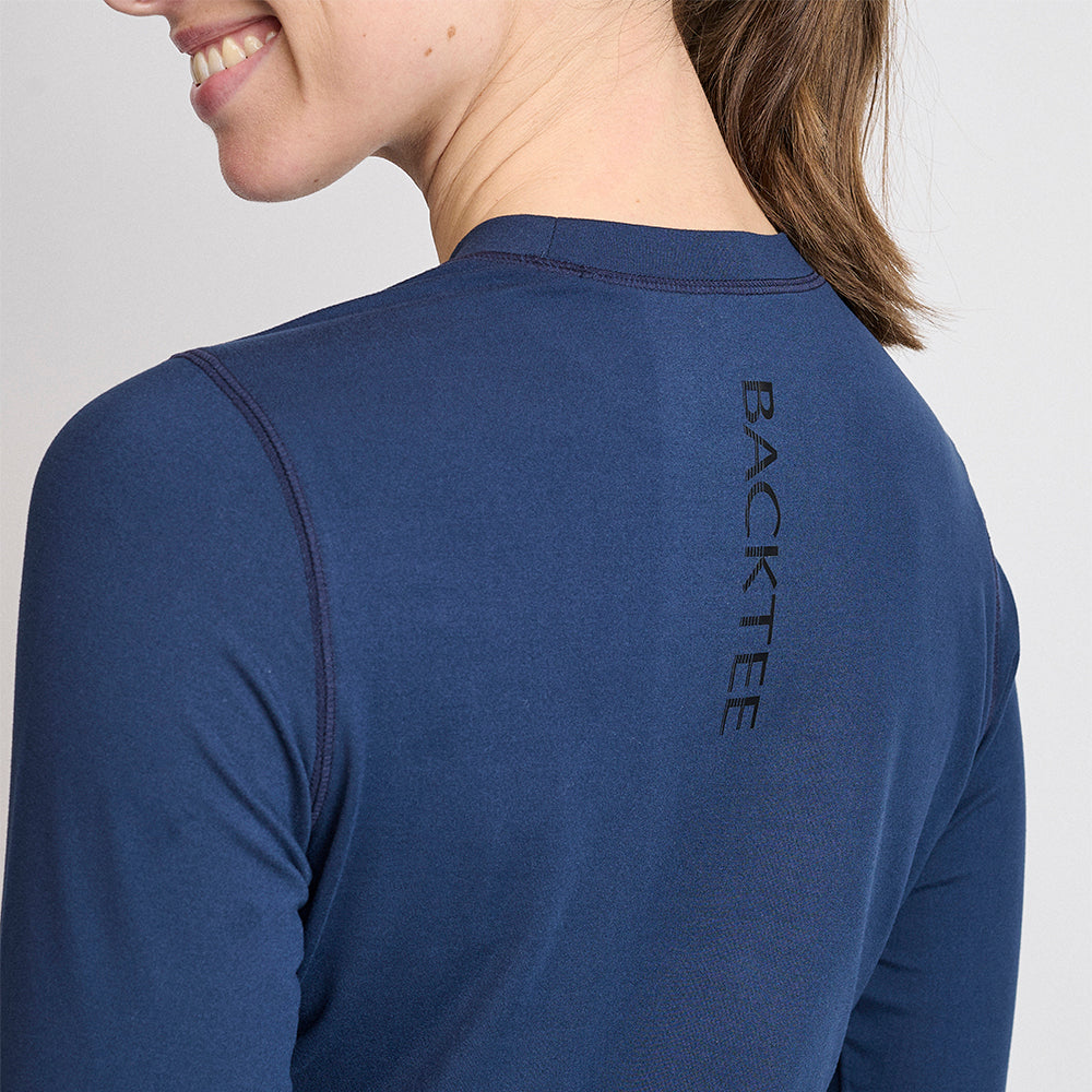 Damen First Skin Rundhalsausschnitt, Marineblau