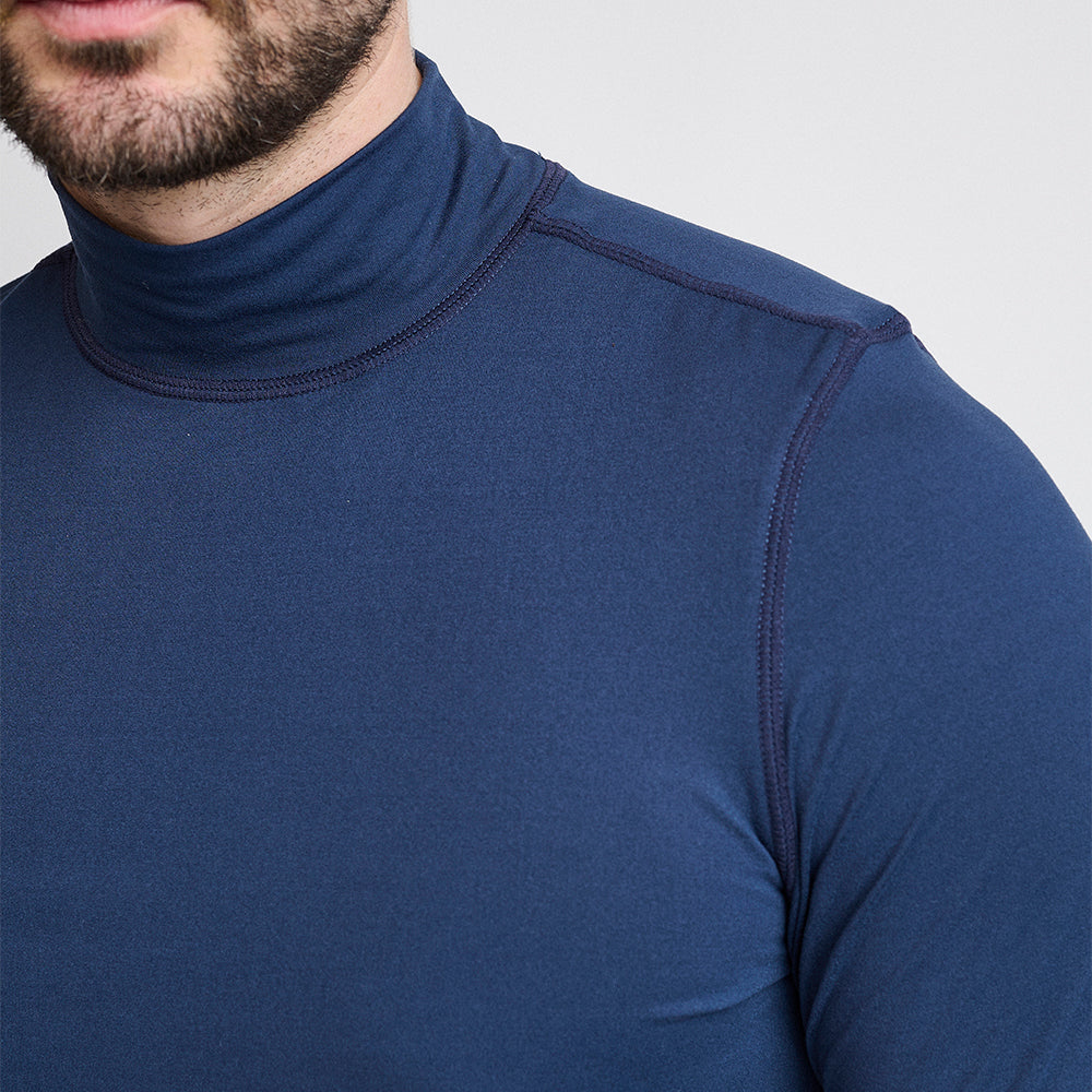 Rollkragenpullover von First Skin für Herren, Marineblau