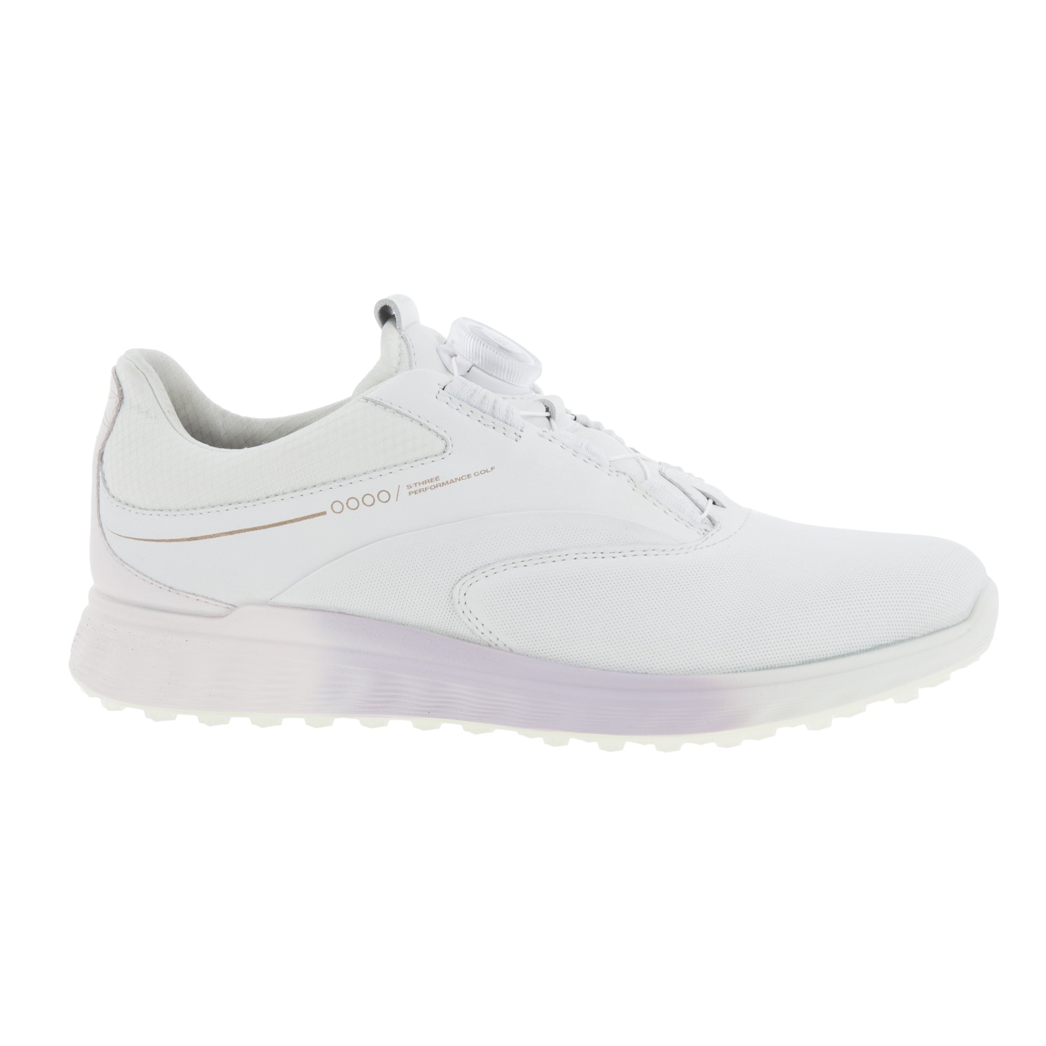 ECCO Damen-Golfschuh S-Three BOA, Weiß/Rosé