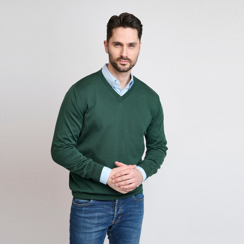 Riise Herren Merino V-Ausschnitt, Fairway