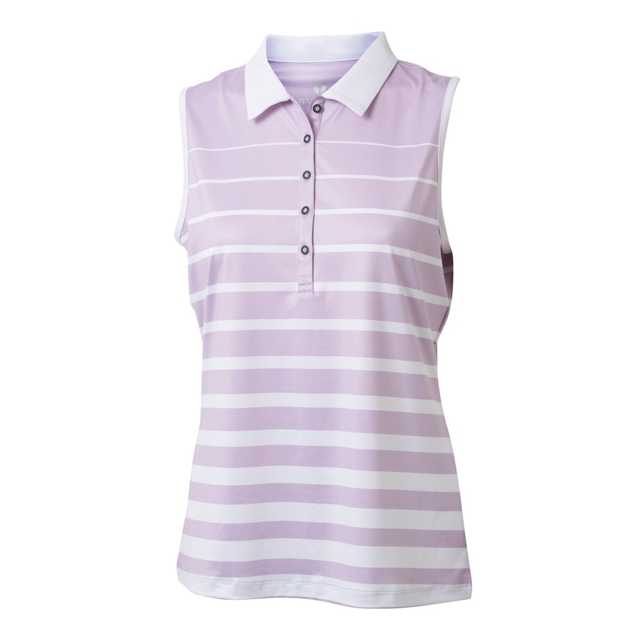 Gestreiftes SoftCool-Poloshirt für Damen, Lavendel