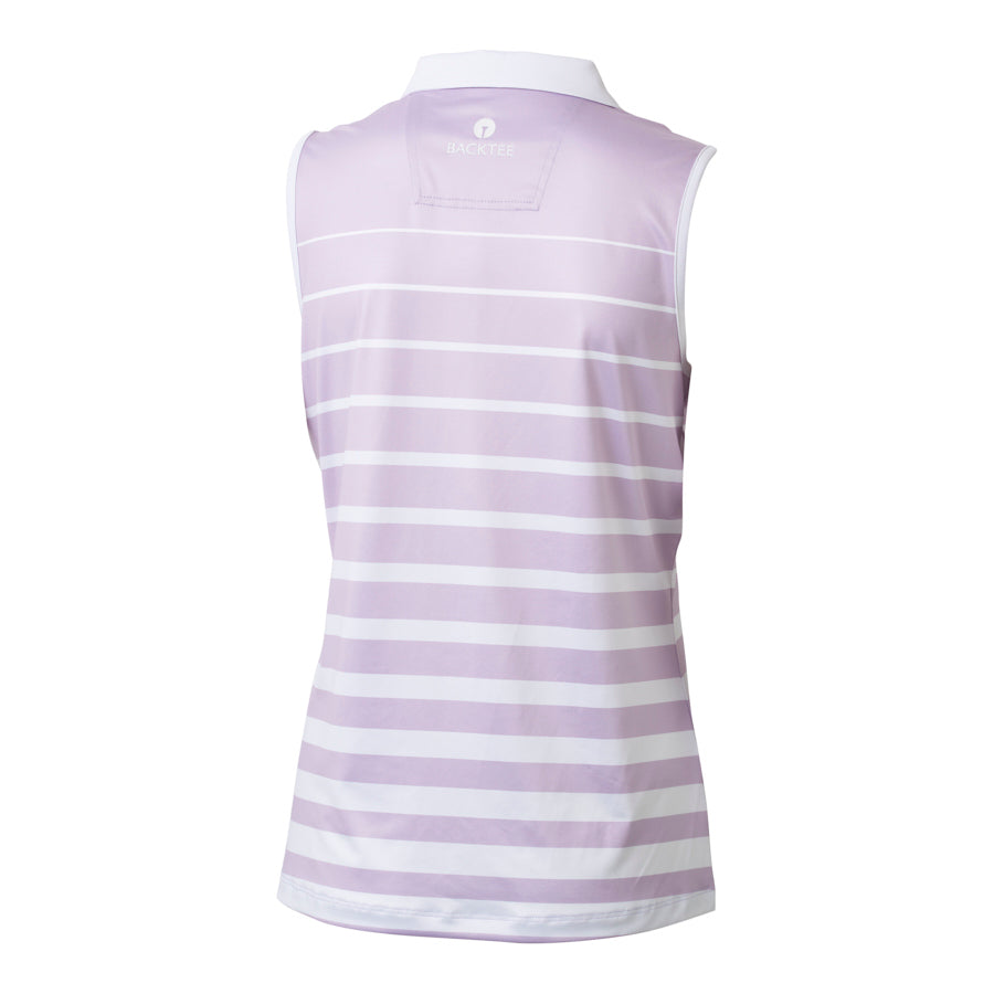 Gestreiftes SoftCool-Poloshirt für Damen, Lavendel