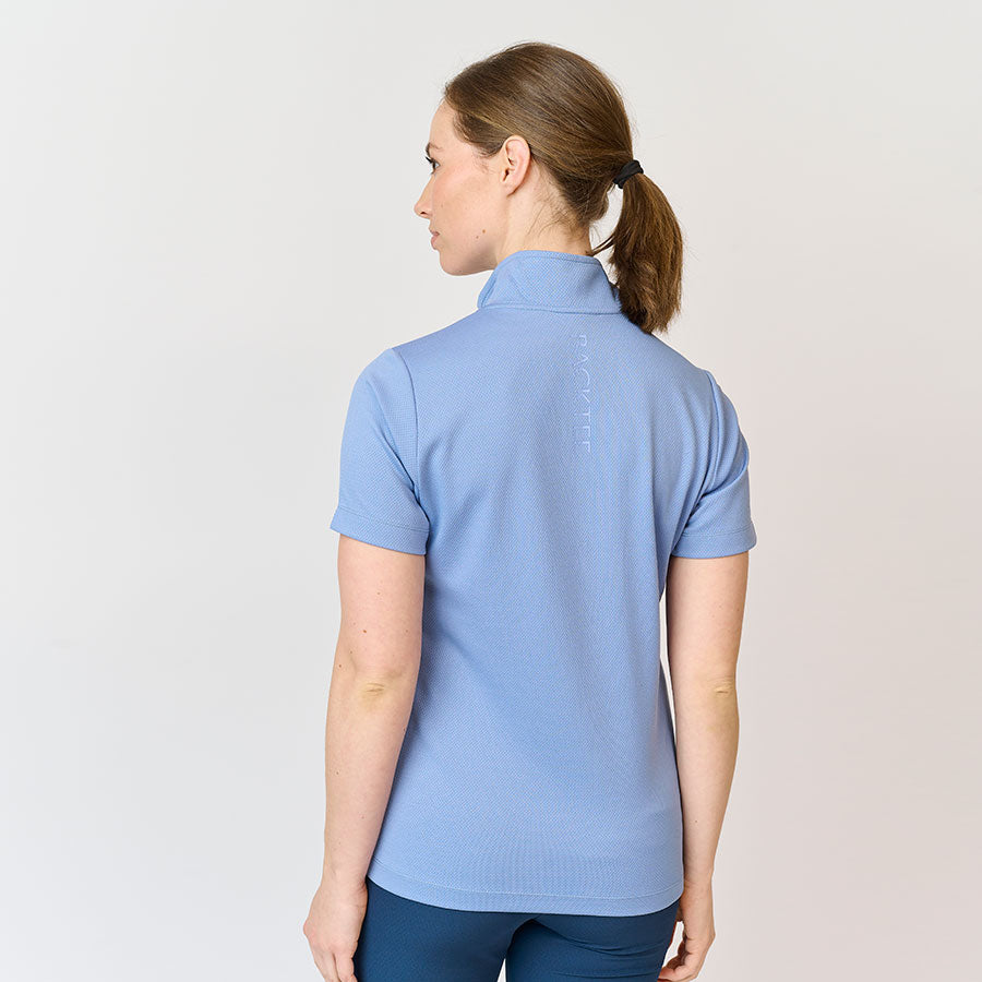 Damen-Poloshirt mit Reißverschluss vorne, Weiß