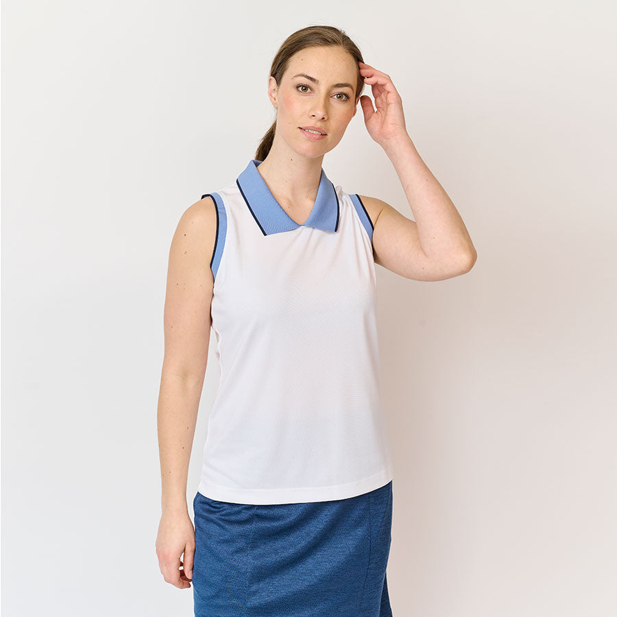 Klassisches Poloshirt für Damen, Weiß