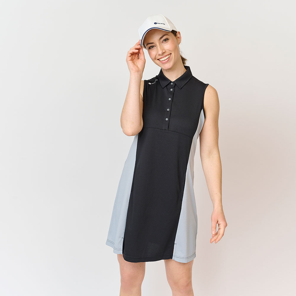 Dobby-Sportkleid für Damen, Schwarz