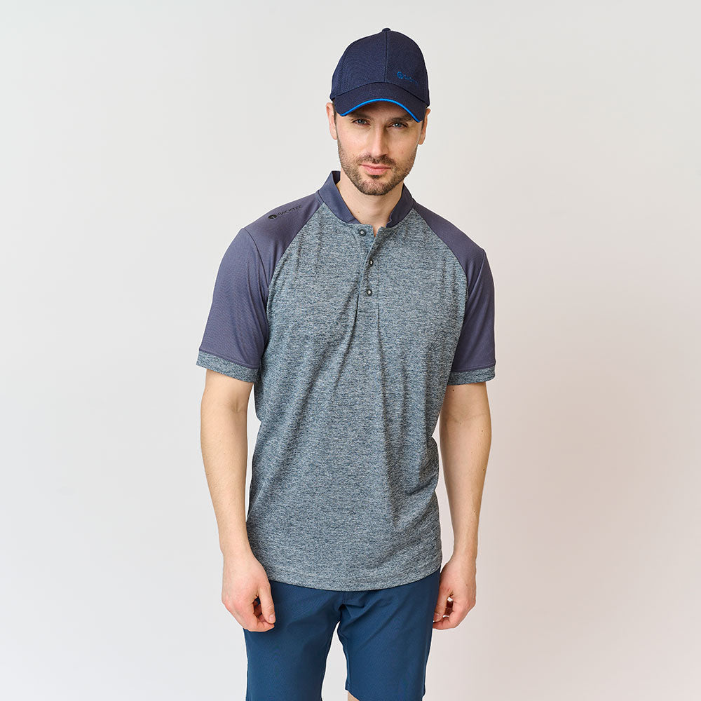 Melange-Poloshirt für Herren, Asphalt