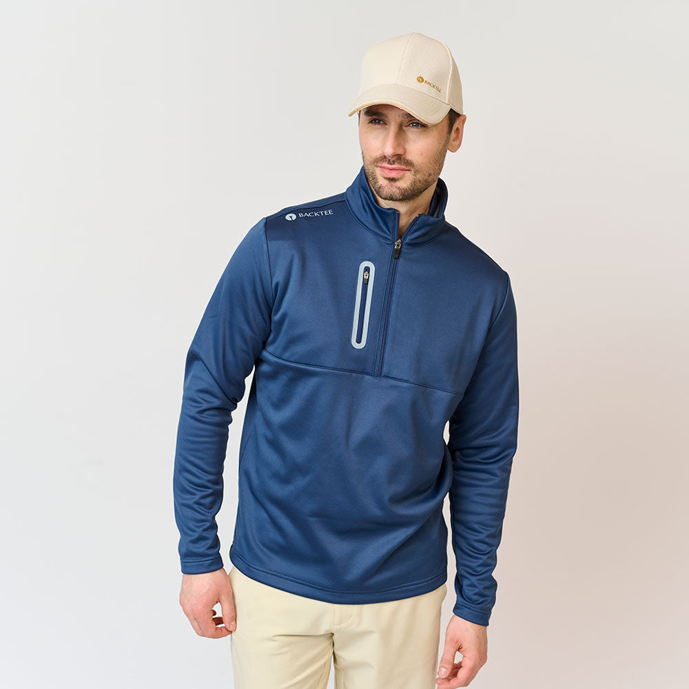 Herren Shield Zipneck Midlayer, Marineblau