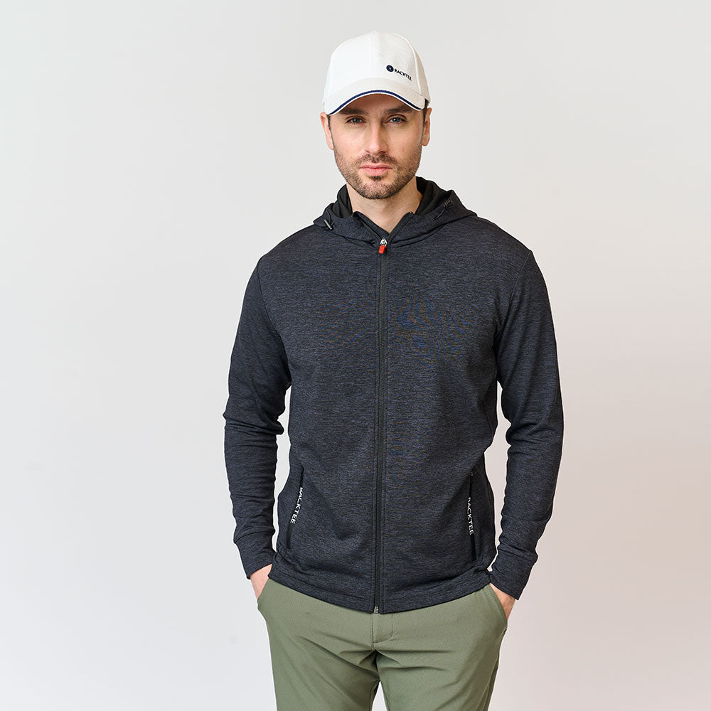 Melange Baselayer-Hoodie für Herren, Schwarz