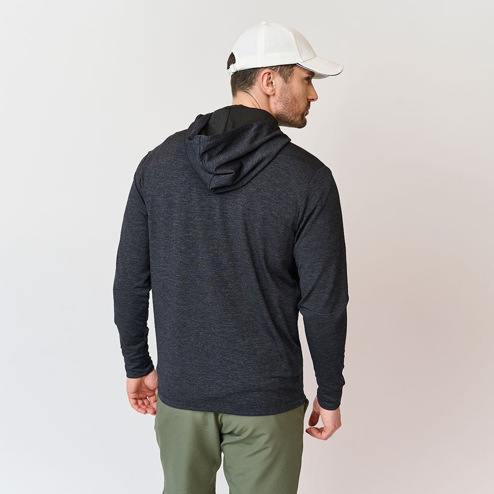 Melange Baselayer-Hoodie für Herren, Schwarz