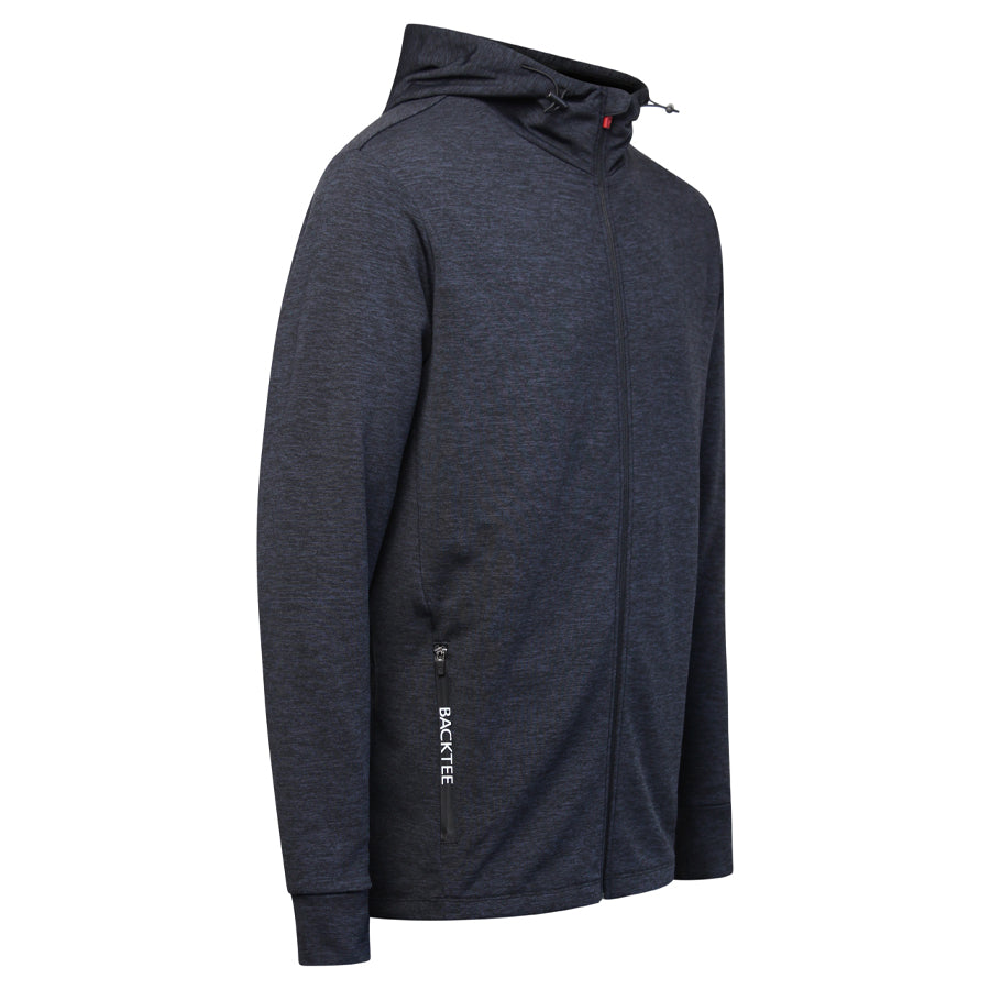 Melange Baselayer-Hoodie für Herren, Schwarz