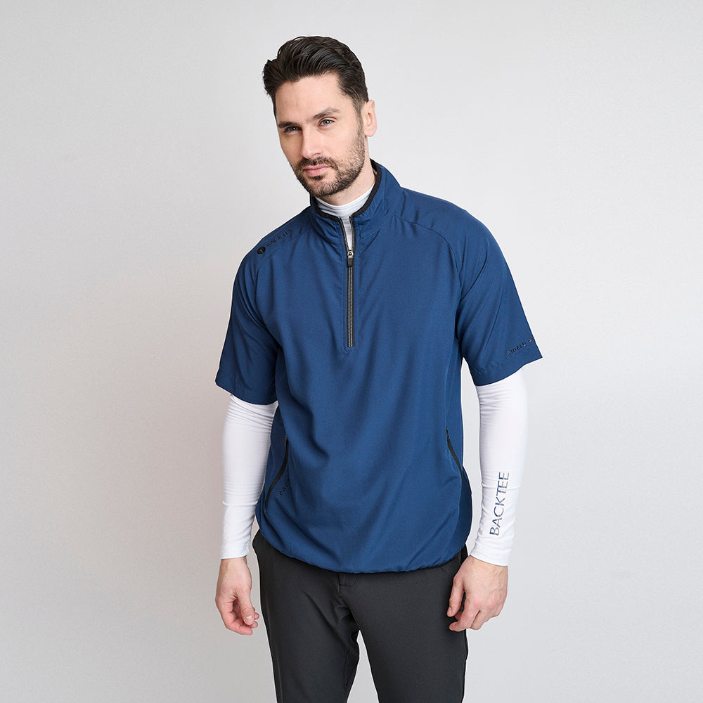 80G Kurzarm-Windshirt für Herren, faltbar, Marineblau