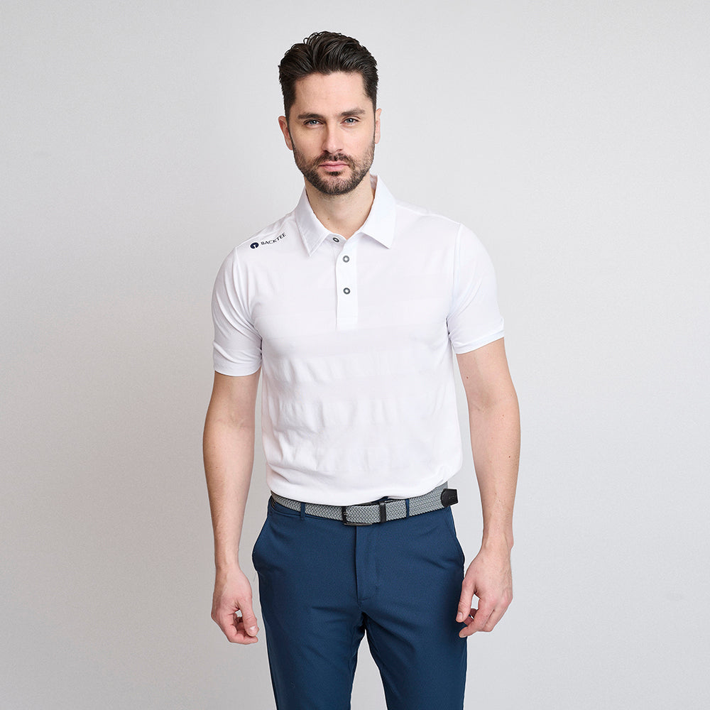 Herren-Jacquard-Polo, Weiß