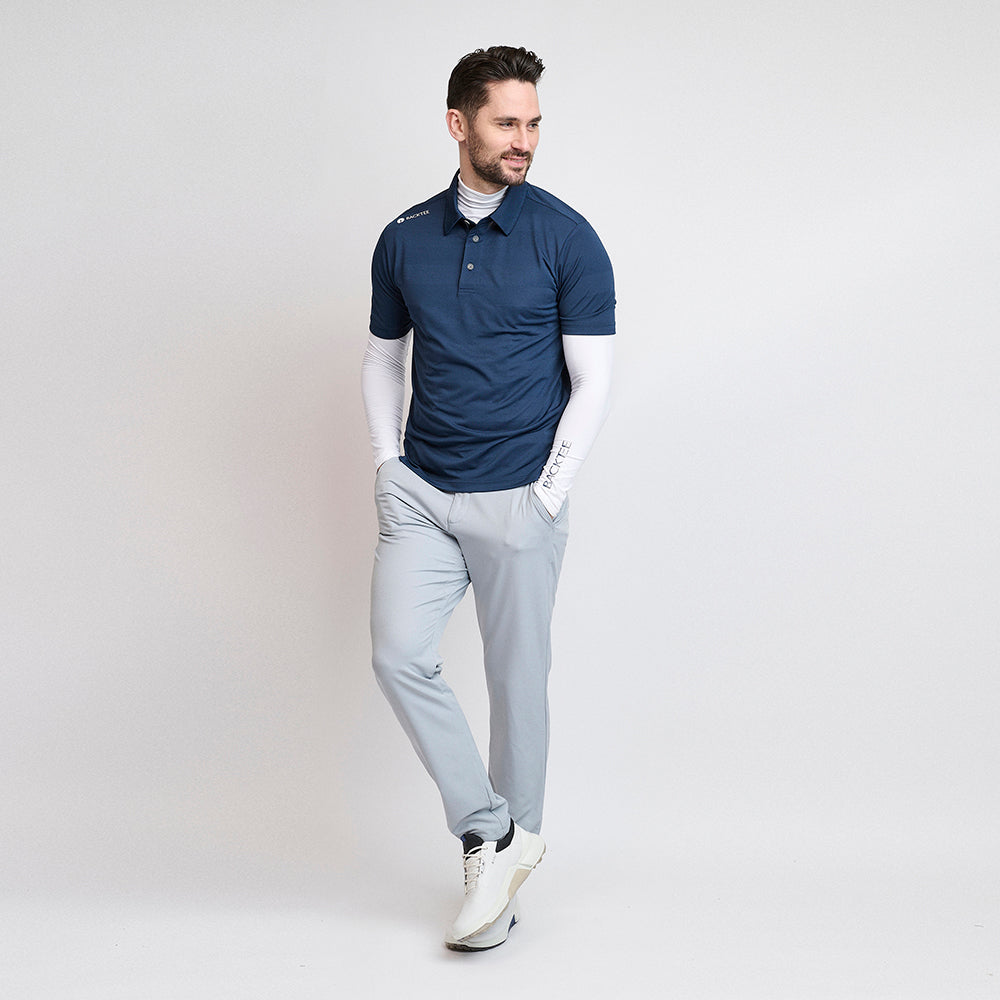 Herren-Jacquard-Poloshirt, Marineblau