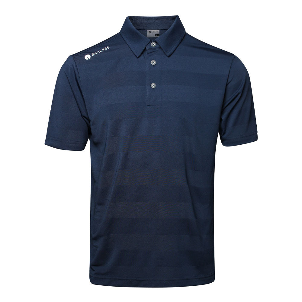 Herren-Jacquard-Poloshirt, Marineblau