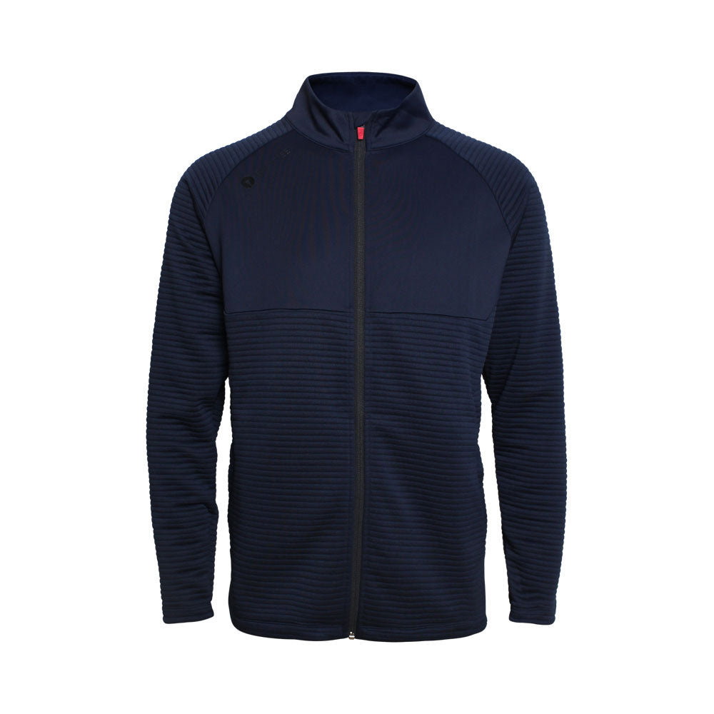 Waffel-Midlayer-Cardigan für Herren, Marineblau