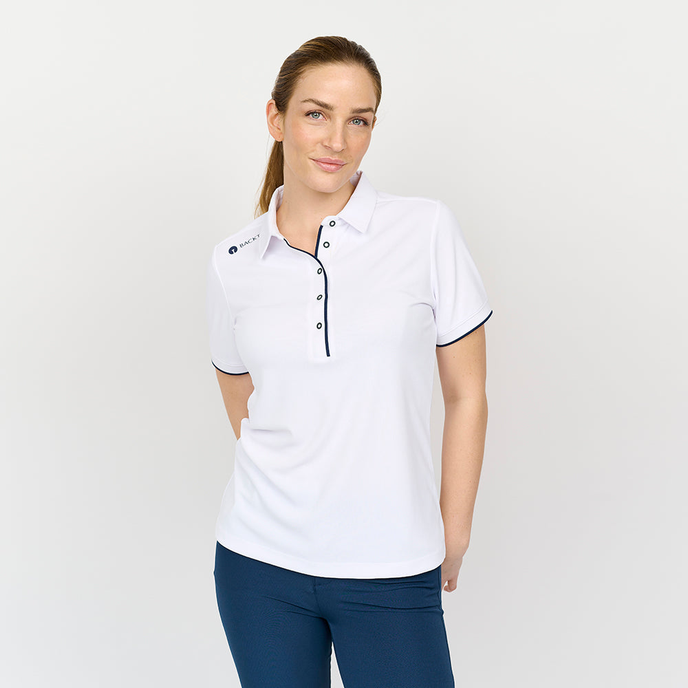 Klassisches Poloshirt für Damen, Weiß